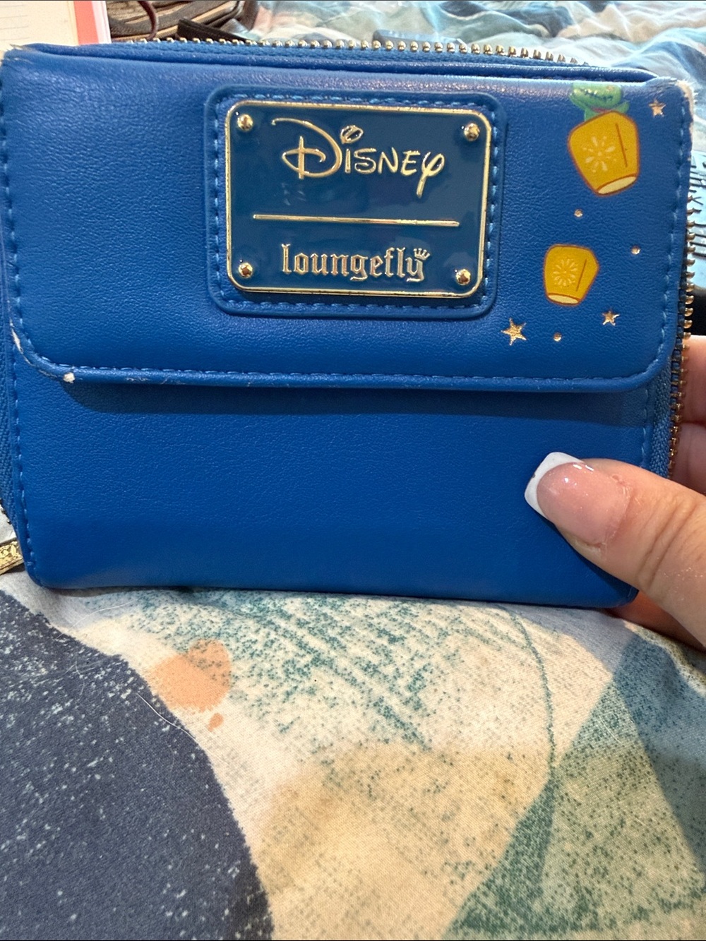 Loungefly Blue Disney Wallet with Gold Plaque and Lantern Accents - Picture 1 of 10